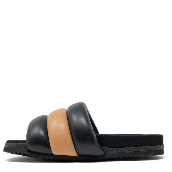 NEW ROAM the puffy sliders in black/tan - Picture 3 of 4